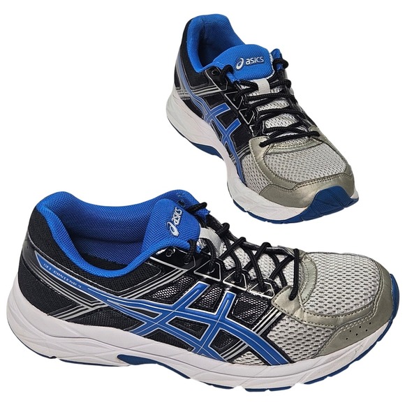 Asics Other - ASICS GEL Contend 4 Men Running Shoes Black Blue Silver Athletic Sneakers Size 9